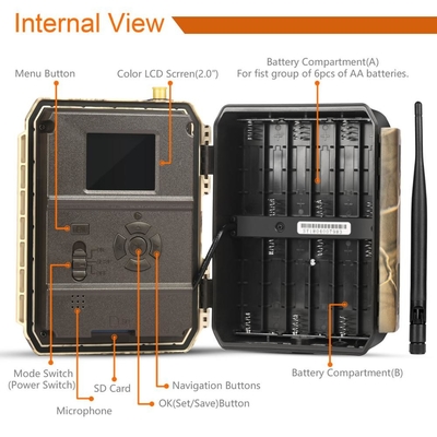 4.0CG Mobile Trail Camera 4G 12MP 1080P With Gps 57pcs Solar Powered